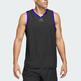 阿迪达斯正品 经典 春季 男士 篮球透气运动V领背心JN0338 新款 Adidas