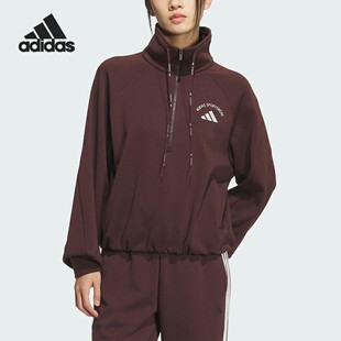 SWEAT女士短款 Adidas ZIP HALF 加绒卫衣KC0066 阿迪达斯正品