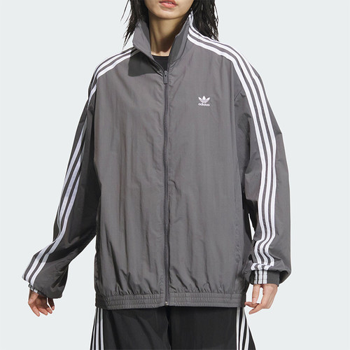 阿迪达斯女士经典条纹运动夹克