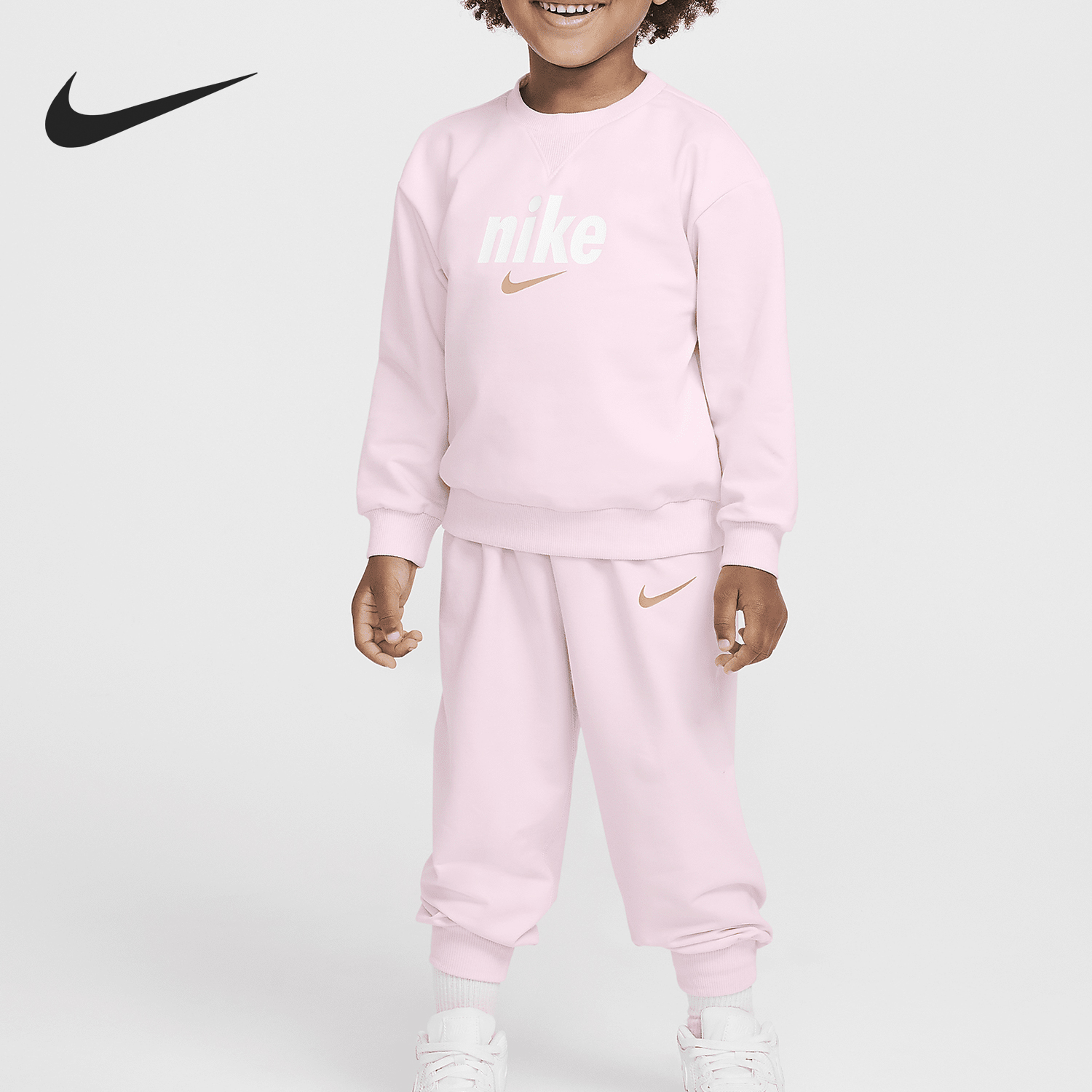 Nike/耐克正品2024新款婴童法式毛圈上衣长裤套装HQ8713-663