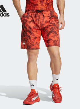 Adidas/阿迪达斯正品新款男子印花网球运动短裤HT7224