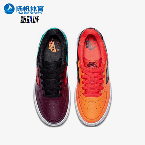 Nike/耐克正品Air Force 1 GS女子大童经典透气鸳鸯鞋AT3407-600
