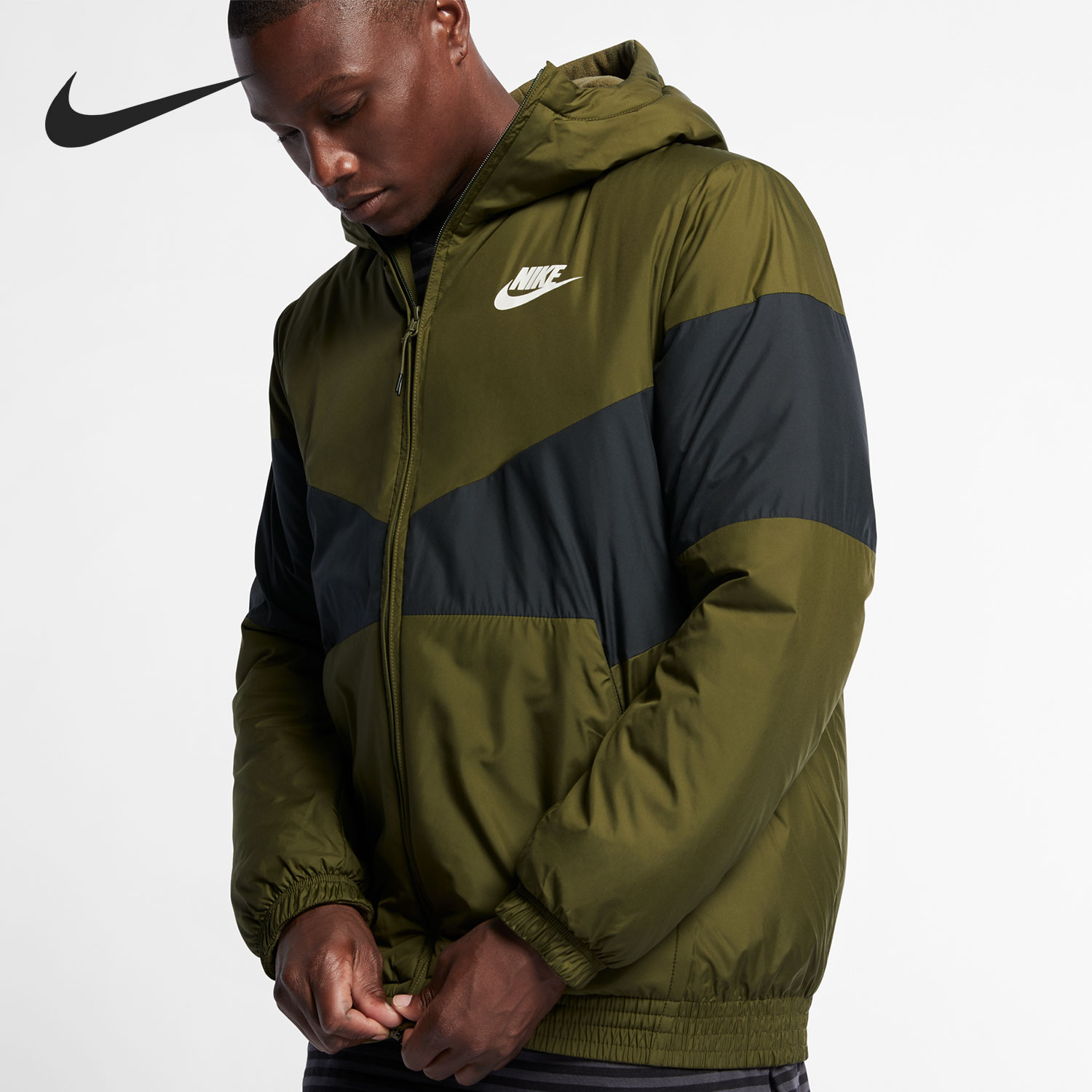 耐克男子连帽保暖运动棉服