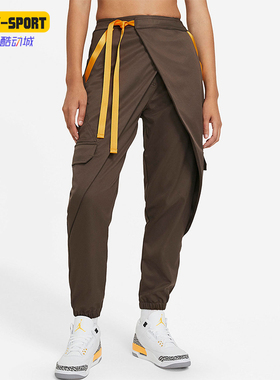 Nike/耐克正品JORDAN运动裤新款女棕黄色经典运动长裤DA1528-041