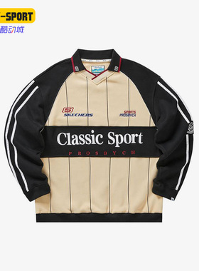 Skechers斯凯奇正品LONG SLEEVE TEE男女加绒翻领长袖T恤L422U223