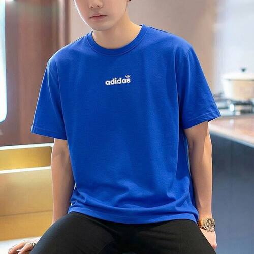 Adidas/阿迪达斯正品三叶草男士休闲圆领宽松透气短袖JX2635