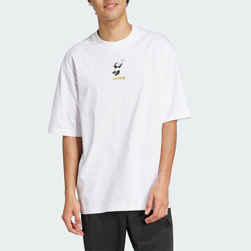 Adidas/阿迪达斯正品夏季男女休闲圆领宽松时尚印花短袖T恤JZ3288