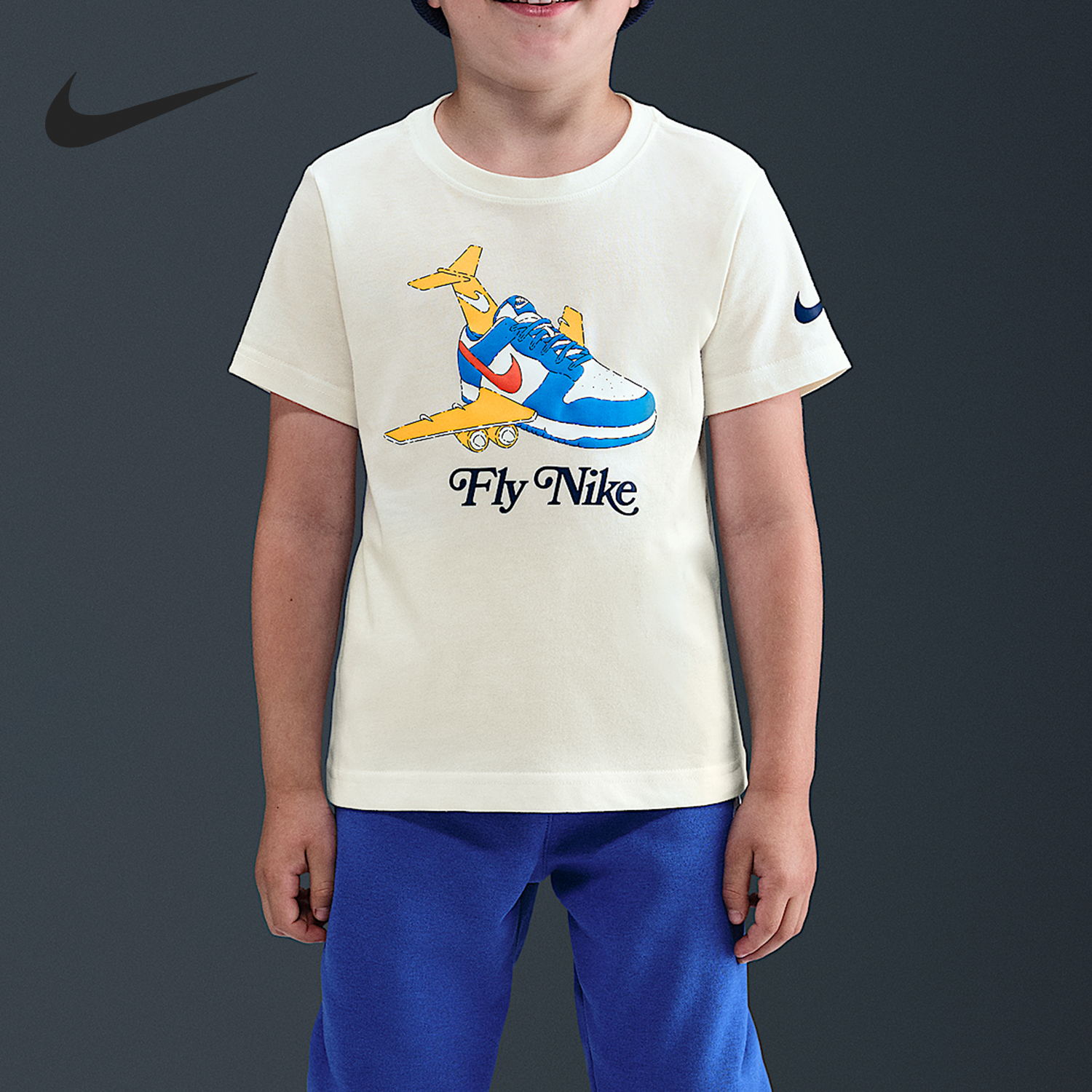 Nike/耐克正品2025夏季款小童柔软休闲日常短袖IO2704-133