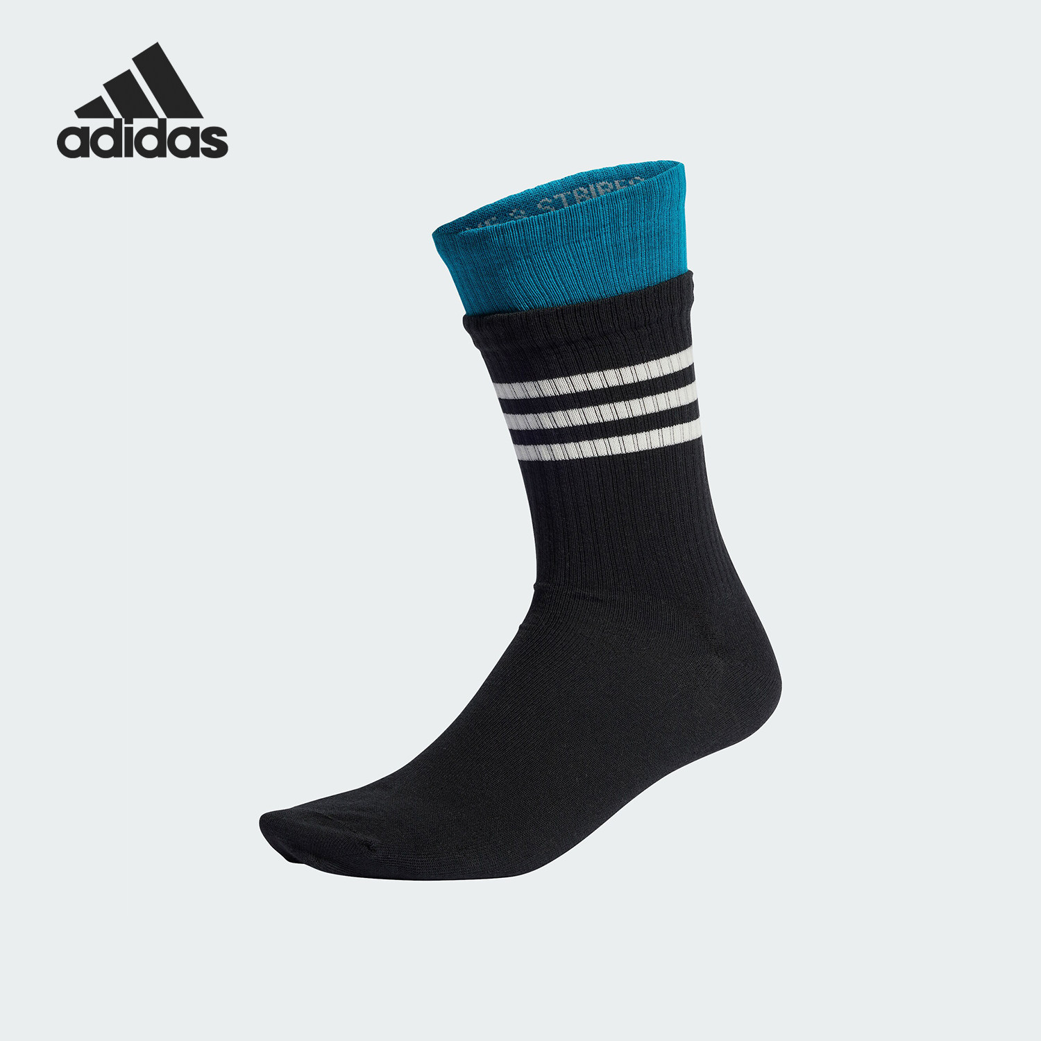 Adidas/阿迪达斯正品新年款男女假两件运动袜一双装IY9571