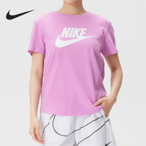 Nike/耐克官方正品Sportswear新款女粉白色柔软短袖T恤DX7907-504