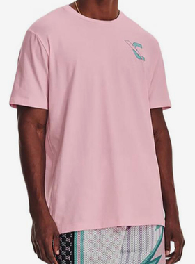 UA/安德玛正品新款男士字母印花运动美式复古短袖T恤1376807-676