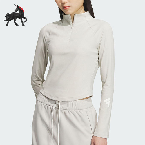 Adidas/阿迪达斯正品2025女士凉爽半拉链运动经典休闲长袖JM4279