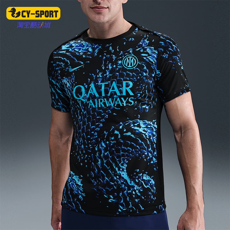 Nike/耐克正品Dri-FIT男士时尚足球透气运动经典短袖HJ7145-448