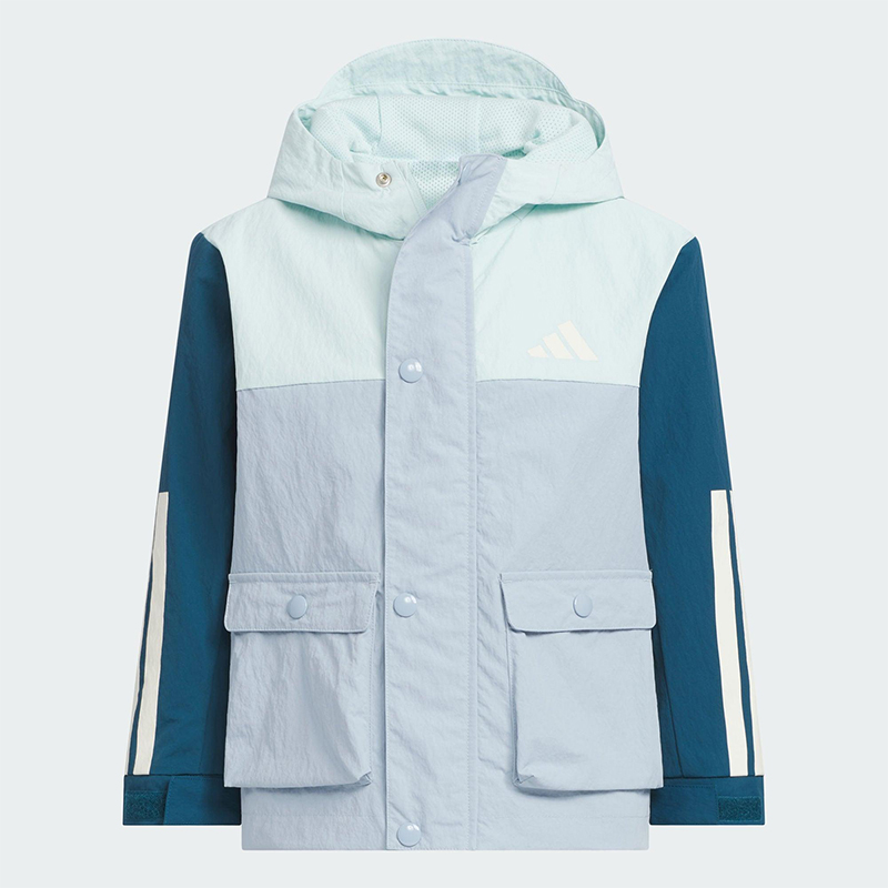 Adidas/阿迪达斯正品LK WV JKT儿童运动梭织拼接宽松外套KR8348