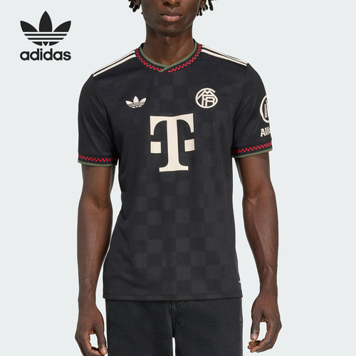 Adidas/阿迪达斯正品三叶草男士V领套头足球透气短袖KE6801