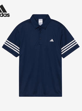 Adidas/阿迪达斯官方正品高尔夫男士翻领运动透气POLO衫IQ2963