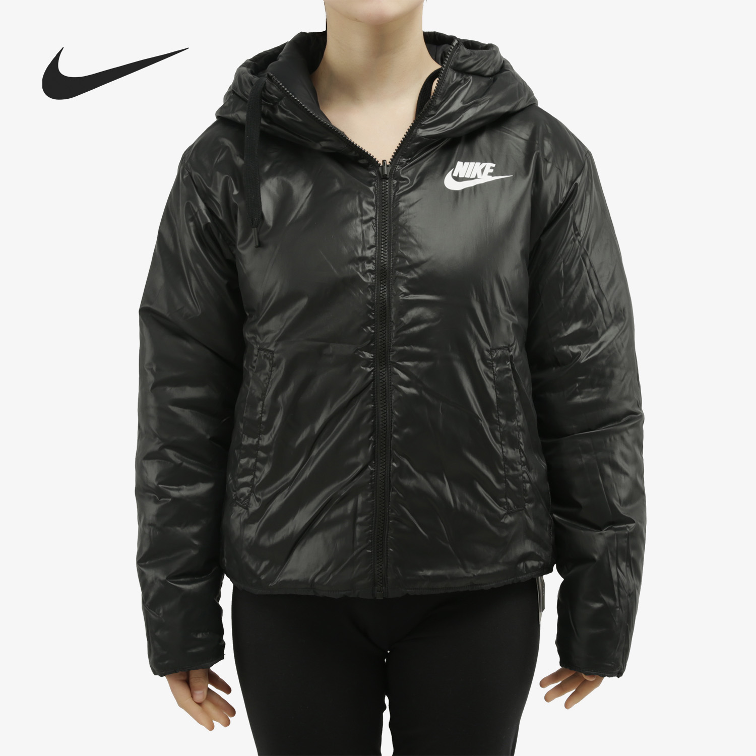 耐克女子运动休闲连帽棉衣