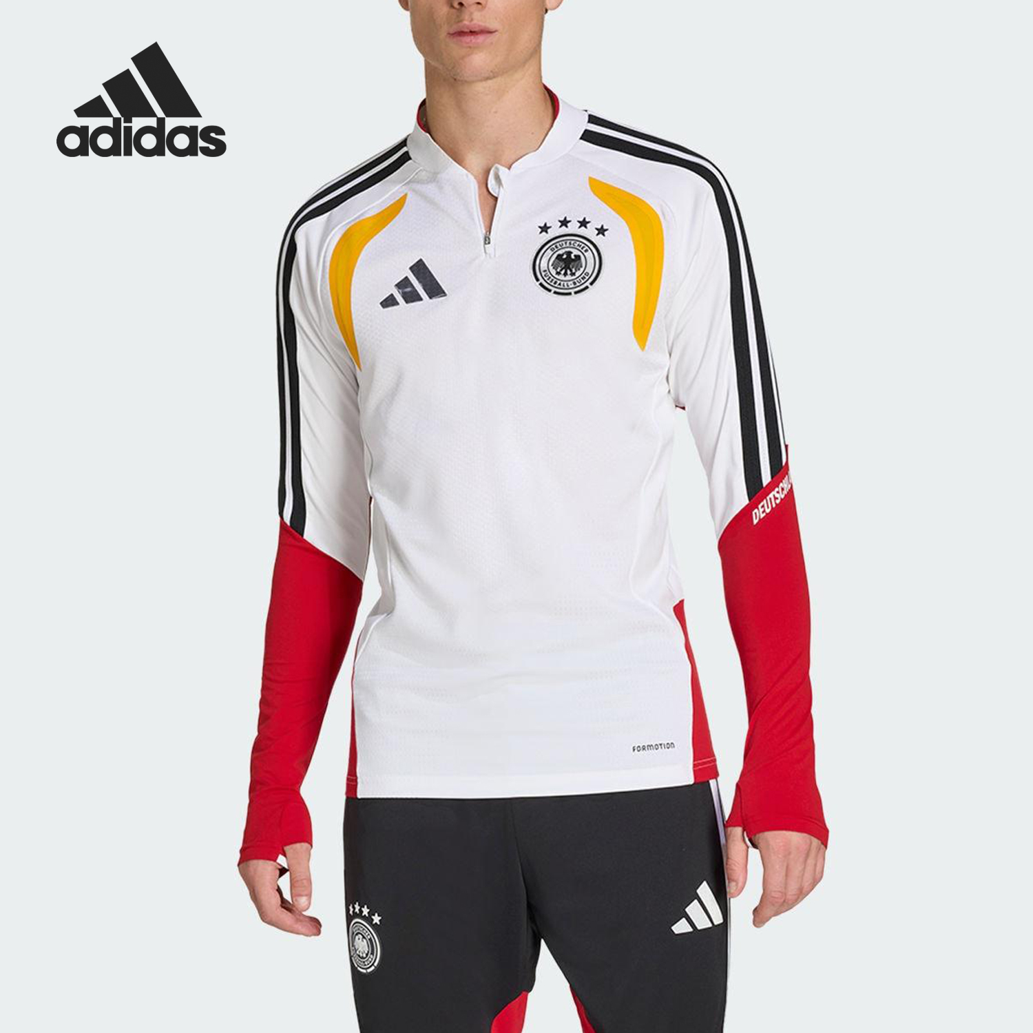 Adidas/阿迪达斯正品2025冬季款男士套头立领拼接足球上衣JZ4582