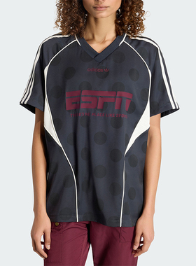 Adidas/阿迪达斯正品三叶草女士透气街头风波点运动短袖T恤KV1189