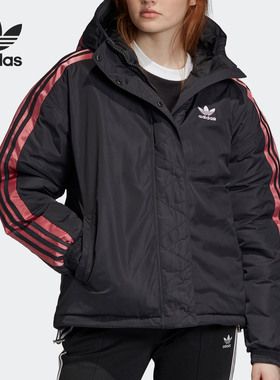Adidas/阿迪达斯正品三叶草女子保暖连帽运动羽绒服 FL0025