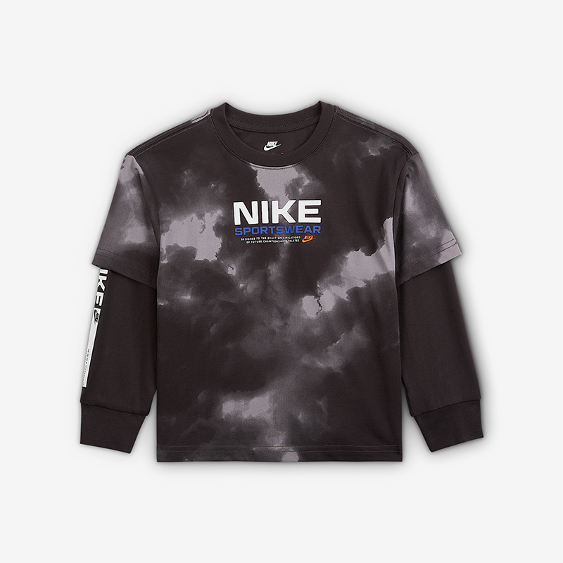 Nike/耐克正品2025小童圆领时尚印花假两件运动长袖IO2759-070