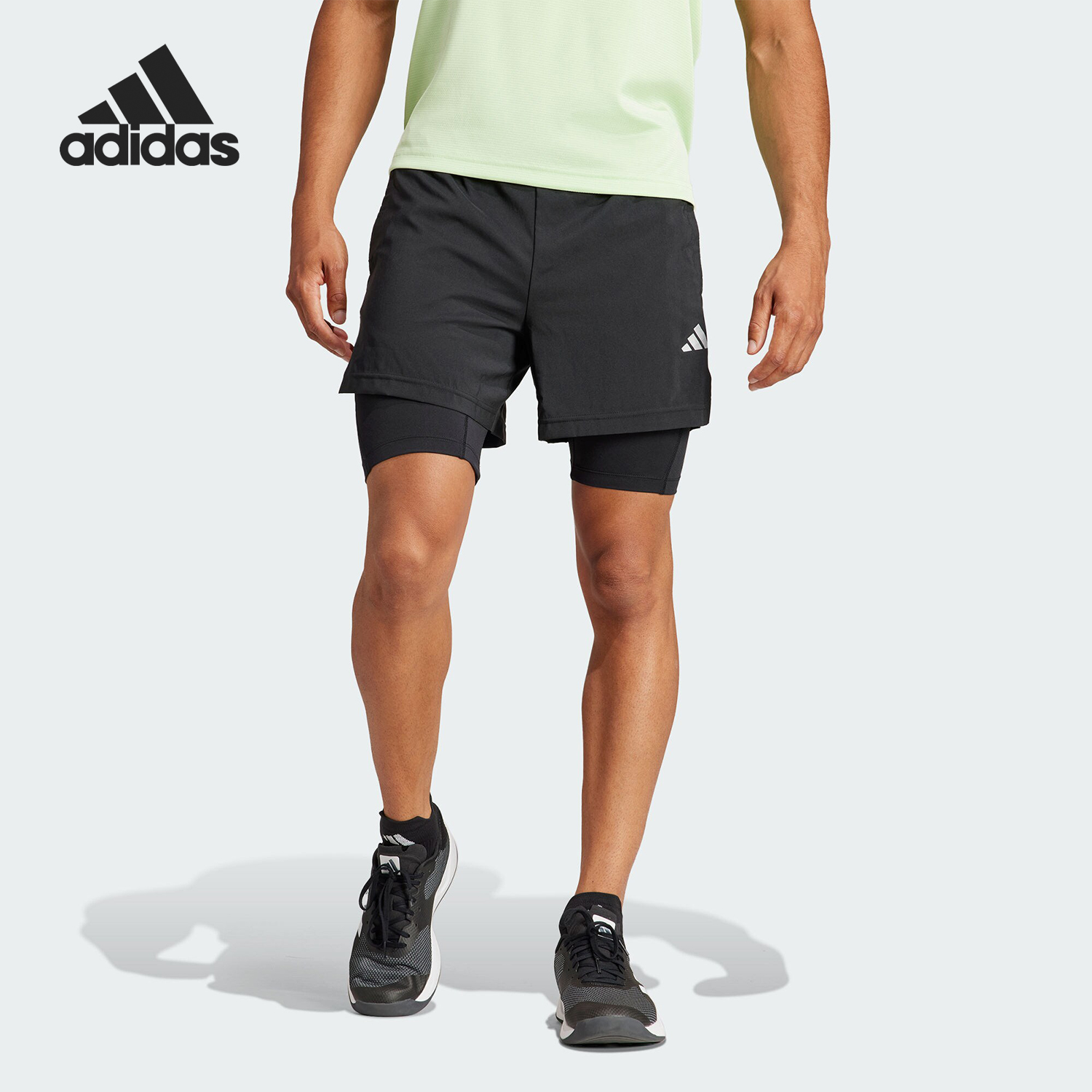 Adidas/阿迪达斯正品GYM+ WV 2IN1 S男士二合一短裤IR8597