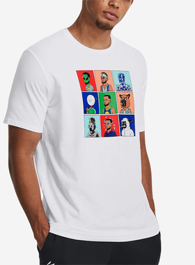 UA/安德玛正品Curry 男士卡通人物印花篮球运动短袖1379860-100