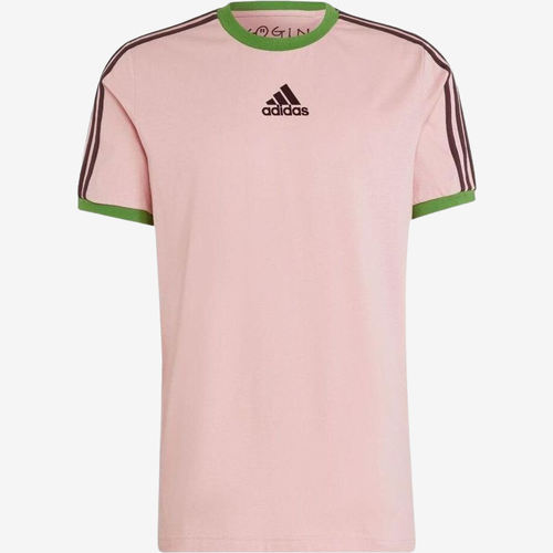 Adidas阿迪达斯正品男款字母Logo印花条纹圆领短袖T恤HC6287