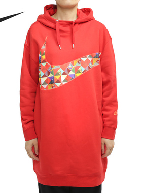 Nike/耐克正品2019年冬季女子休闲圆领连帽运动套头衫BV5984-600