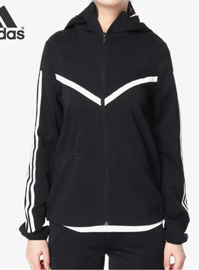 Adidas/阿迪达斯正品NEO女子连帽休闲运动梭织夹克外套CV9035