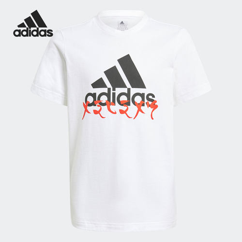Adidas/阿迪达斯正品童装春季新款运动休闲短袖T恤 GJ6488