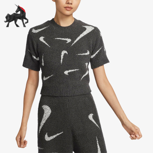 女士修身 254 耐克正品 FD4287 Nike 保暖短袖 短款 23春秋款 针织经典