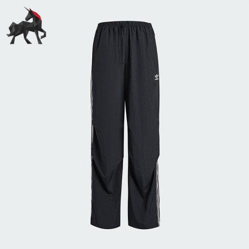 Adidas/阿迪达斯正品三叶草女士梭织宽松经典三条纹长裤KF9615