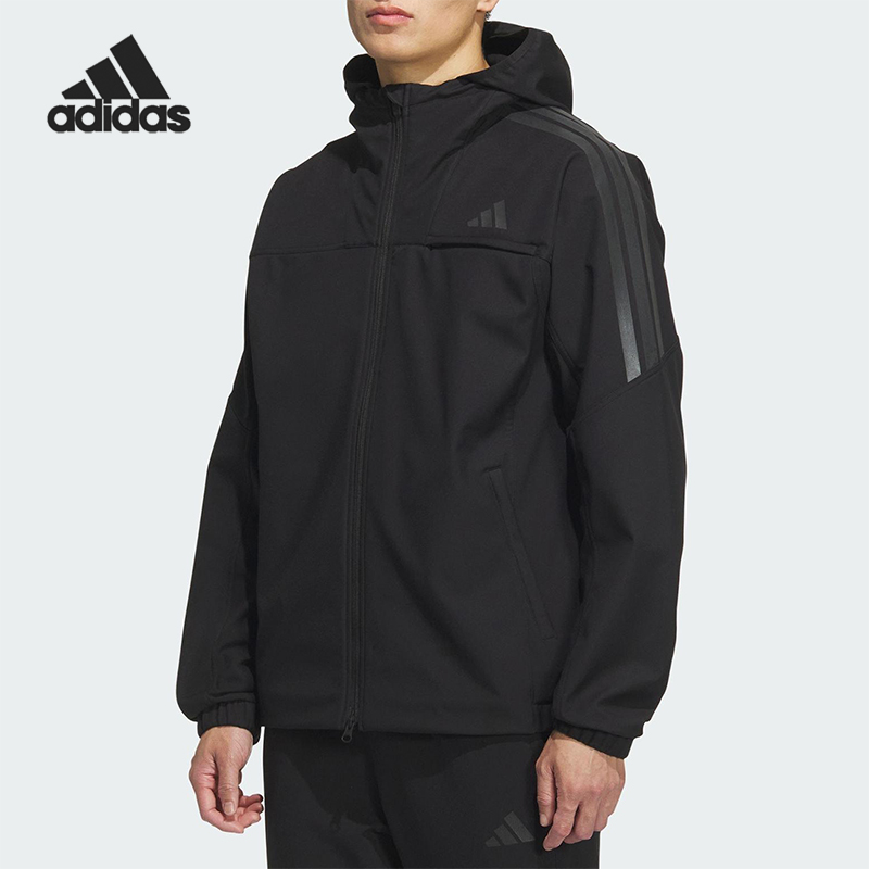 Adidas/阿迪达斯正品SL WARM JKT男士运动三条纹连帽外套KA1307