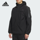 阿迪达斯正品 WARM Adidas JKT男士 运动三条纹连帽外套KA1307