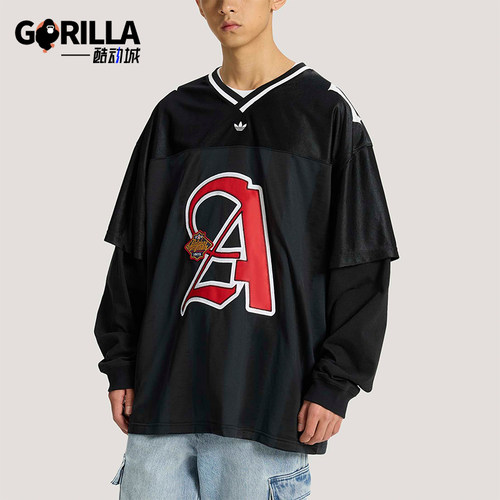 Adidas/阿迪达斯正品三叶草男士休闲运动经典长袖球衣T恤KS5328