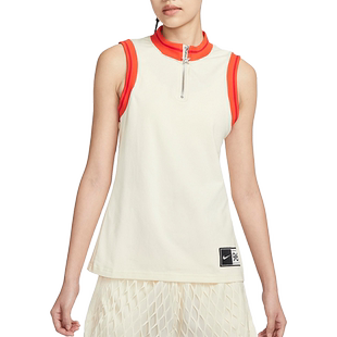 Nike/耐克官方正品夏季女子健身半拉链运动背心T恤DV8290-113