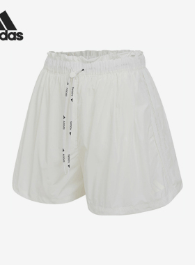 Adidas/阿迪达斯正品新款女白色运动休闲经典轻盈运动短裤KC0020