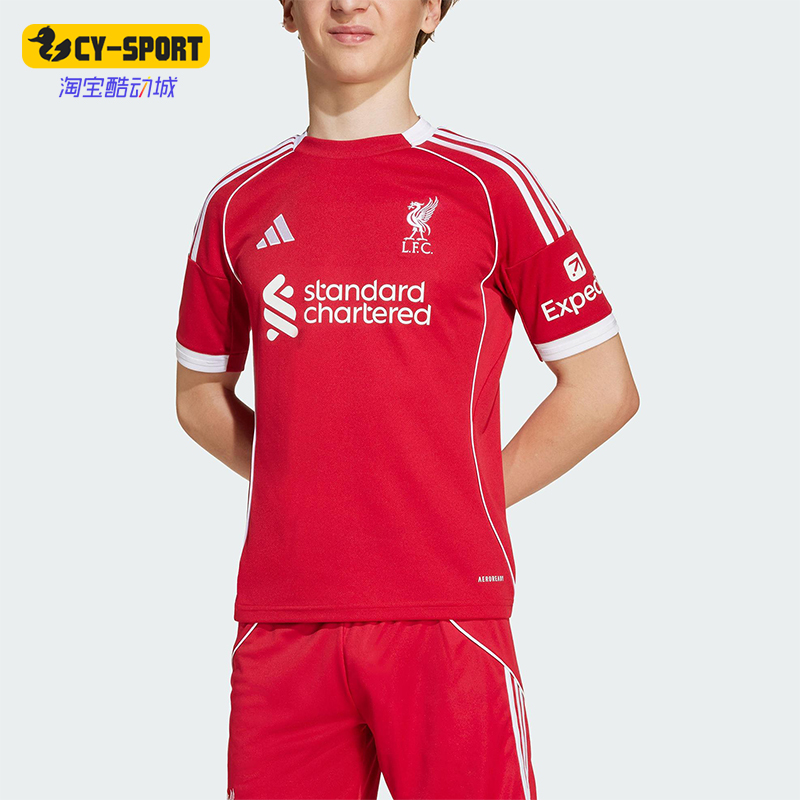Adidas/阿迪达斯正品LIVERPOOL大童足球训练运动圆领球衣JV6436