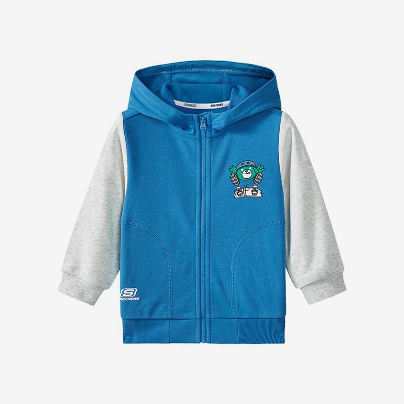 Skechers/斯凯奇正品JACKET新款男童运动连帽针织夹克外套