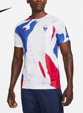 Nike/耐克官方正品时尚男士印花足球训练休闲短袖T恤DM9548-100