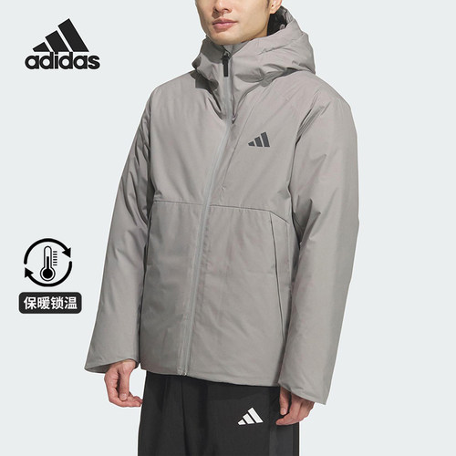Adidas/阿迪达斯正品TECH DOWN JKT男士运动保暖连帽羽绒服KQ5503