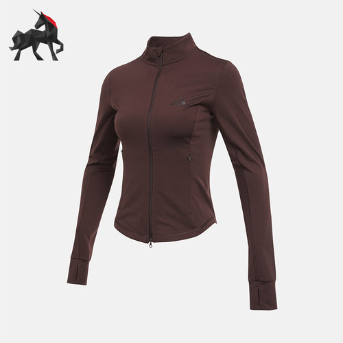 Adidas/阿迪达斯正品2025女士健身修身立领瑜伽运动外套KF2669