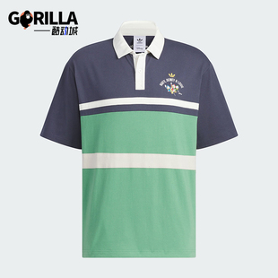 POLO衫 Adidas 拼色休闲短袖 阿迪达斯正品 JL6478 三叶草男士