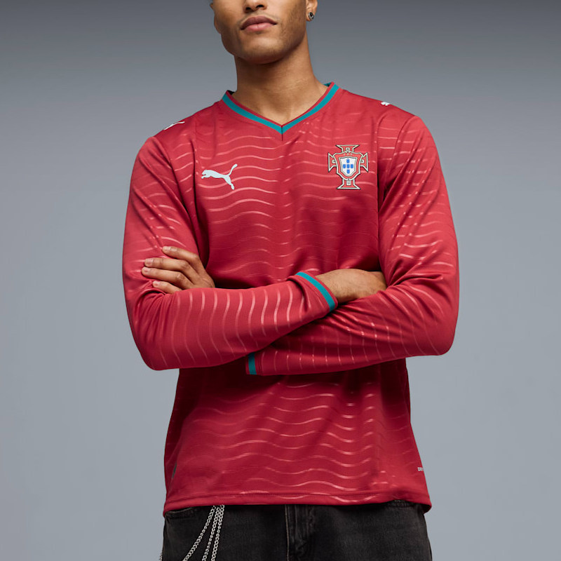 Puma/彪马官方正品葡萄牙主场男士球迷版足球长袖球衣783279-01