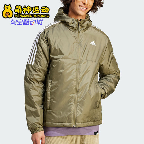 阿迪达斯男士保暖连帽宽松棉服