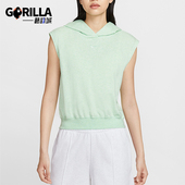 耐克正品 连帽无袖 夏季 Nike 女士运动法式 毛圈短款 背心HV2396 353