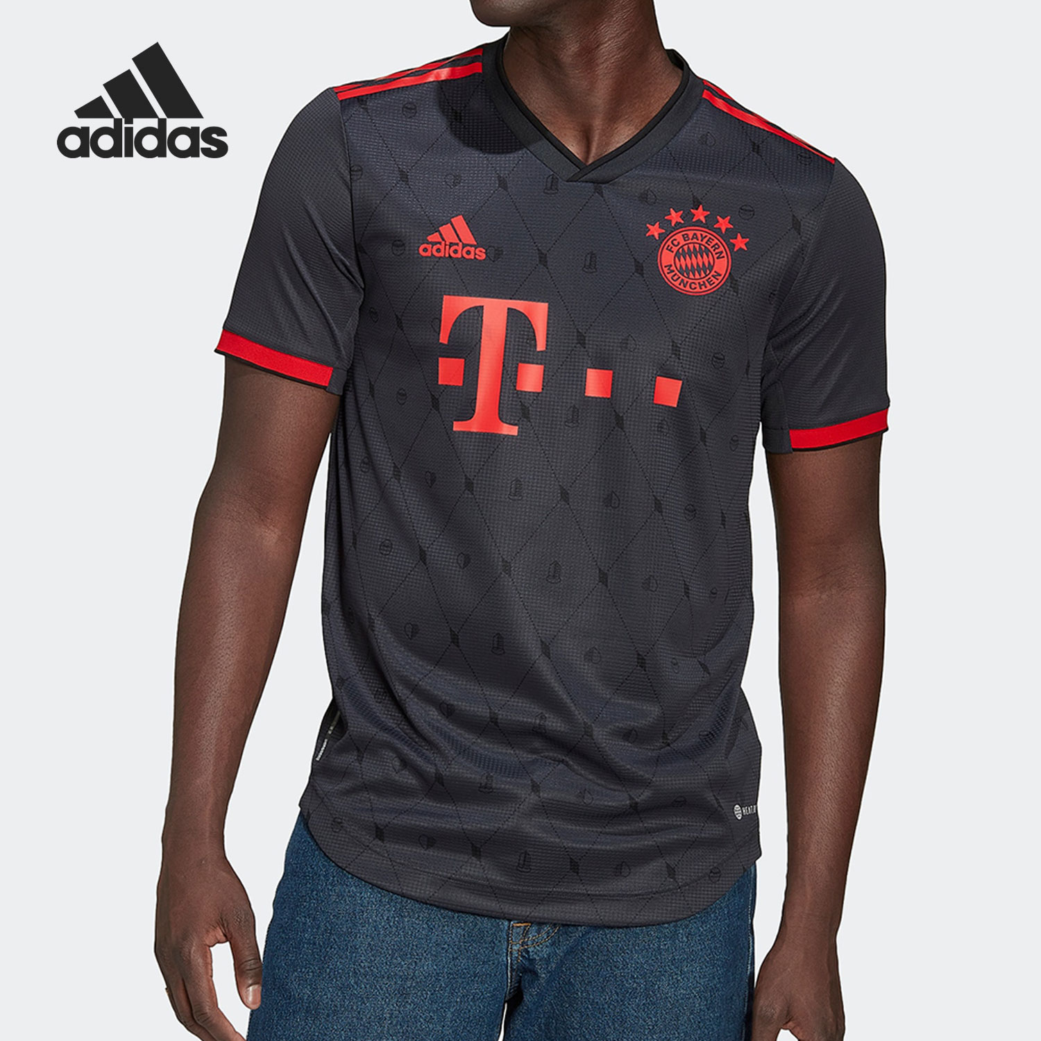 Adidas/阿迪达斯官方正品FCB 3 AU JSY 拜仁慕尼黑足球短袖H39910 运动服/休闲服装 运动T恤 原图主图