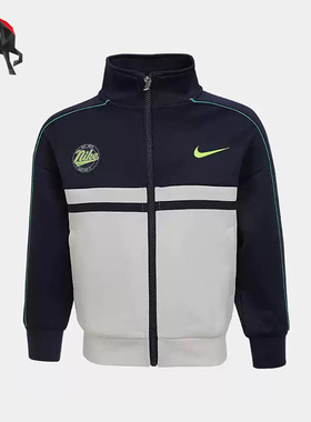 Nike/耐克正品Swosh新款儿童藏蓝白色休闲经典夹克外套IO2773-133