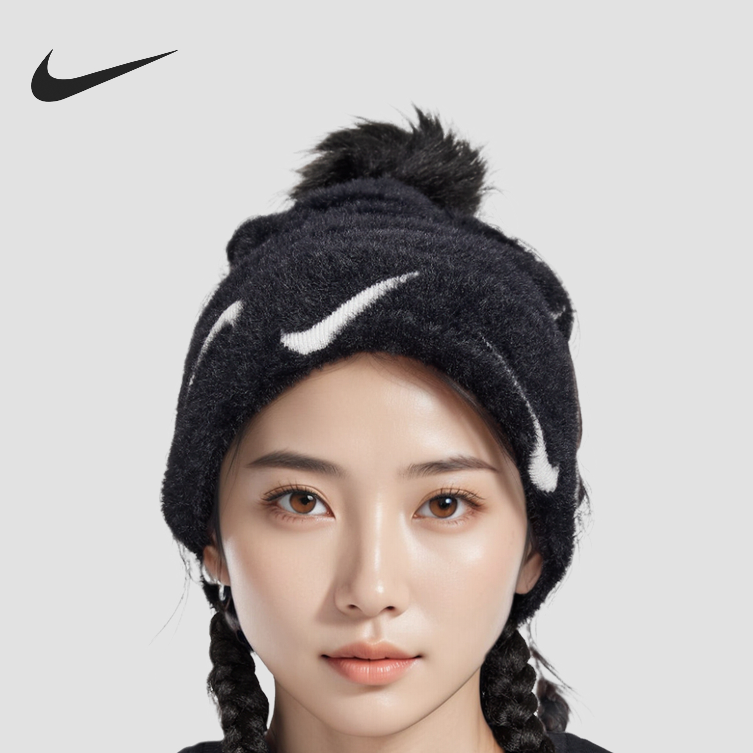 Nike/耐克官方正品Peak儿童保暖户外人造毛皮运动帽FZ3062-010